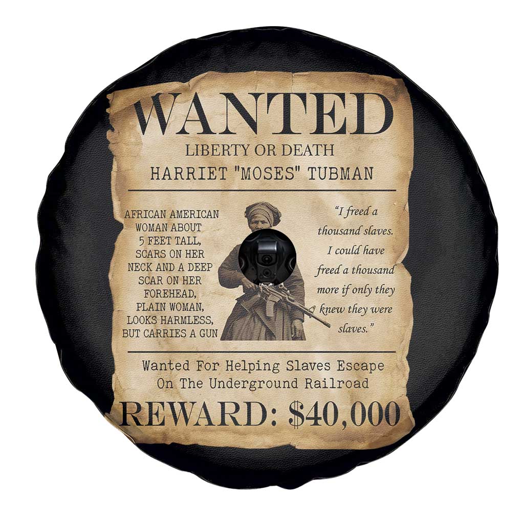 Vintage Harriet Tubman Poster Spare Tire Cover Wanted For Helping Slaves Escape - Wonder Print Shop