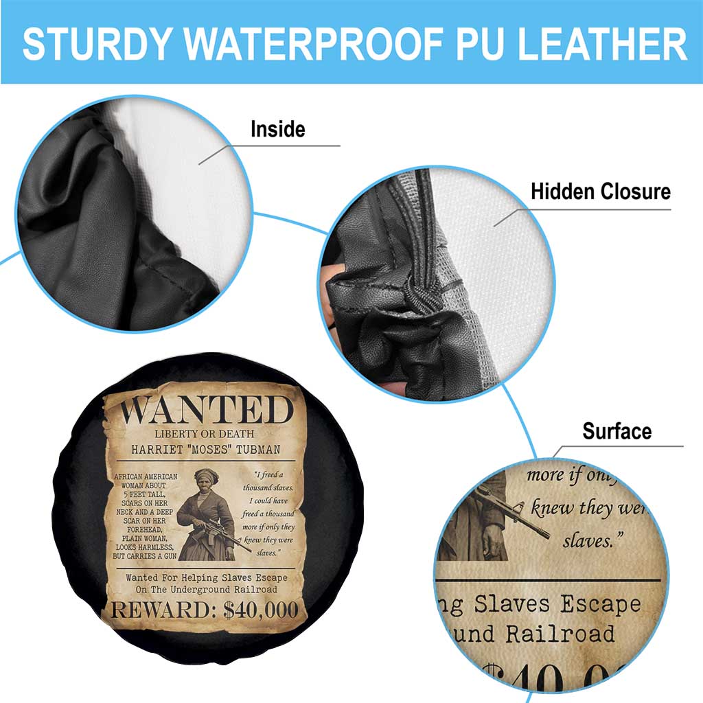 Vintage Harriet Tubman Poster Spare Tire Cover Wanted For Helping Slaves Escape - Wonder Print Shop