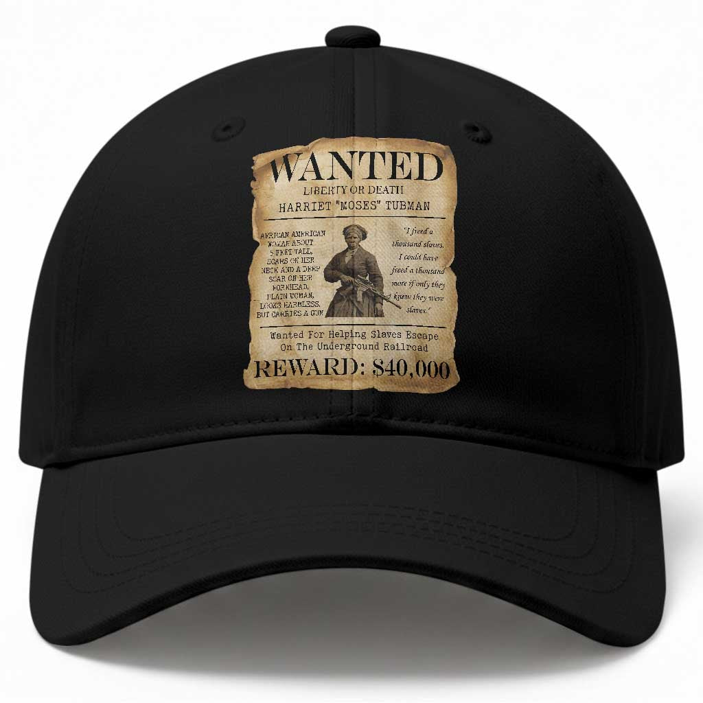 Vintage Harriet Tubman Poster Baseball Cap Wanted For Helping Slaves Escape