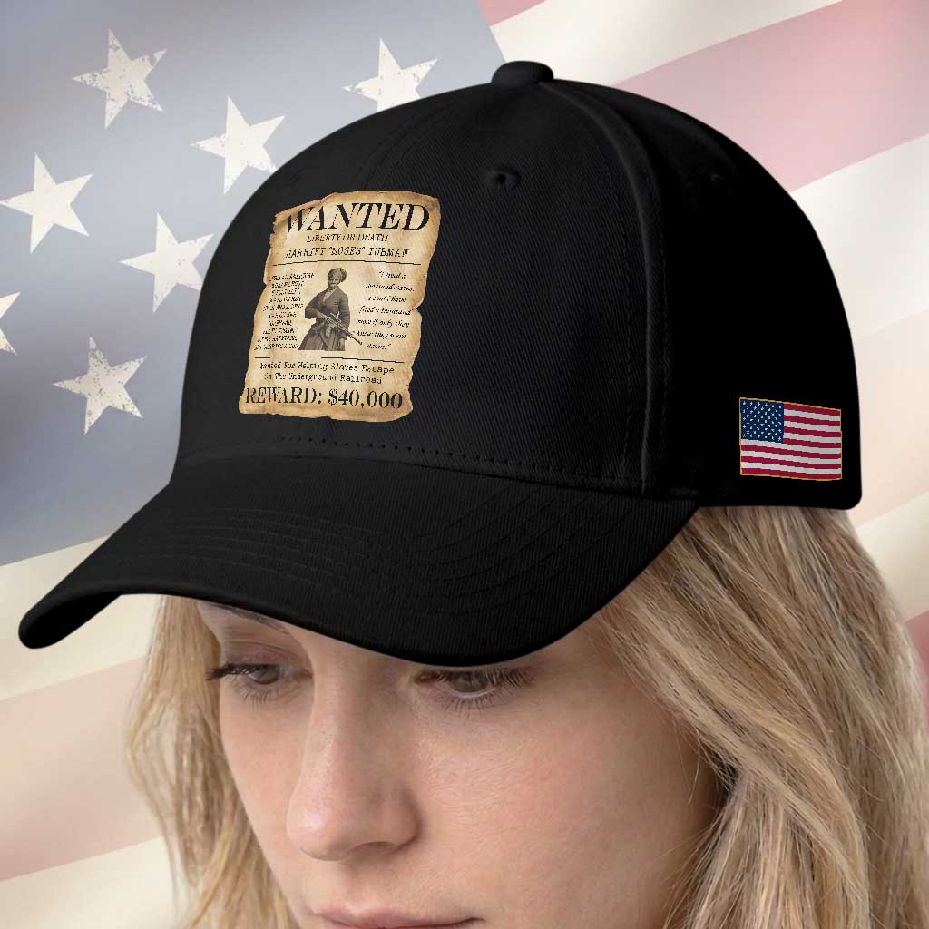 Vintage Harriet Tubman Poster Baseball Cap Wanted For Helping Slaves Escape