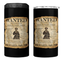 Vintage Harriet Tubman Poster 4 in 1 Can Cooler Tumbler Wanted For Helping Slaves Escape - Wonder Print Shop