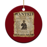Vintage Harriet Tubman Poster Ceramic Ornament Wanted For Helping Slaves Escape - Wonder Print Shop