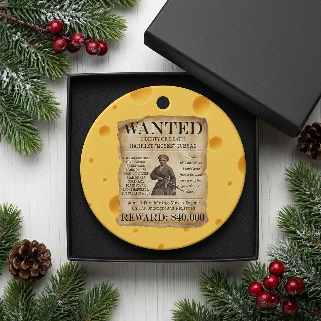 Vintage Harriet Tubman Poster Ceramic Ornament Wanted For Helping Slaves Escape - Wonder Print Shop