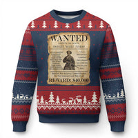 Vintage Harriet Tubman Poster Ugly Christmas Sweater Wanted For Helping Slaves Escape - Wonder Print Shop
