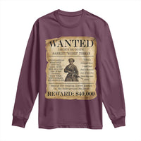 Vintage Harriet Tubman Poster Long Sleeve Shirt Wanted For Helping Slaves Escape - Wonder Print Shop