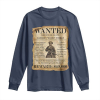 Vintage Harriet Tubman Poster Long Sleeve Shirt Wanted For Helping Slaves Escape - Wonder Print Shop