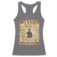Vintage Harriet Tubman Poster Racerback Tank Top Wanted For Helping Slaves Escape - Wonder Print Shop