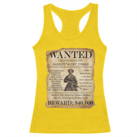Vintage Harriet Tubman Poster Racerback Tank Top Wanted For Helping Slaves Escape - Wonder Print Shop