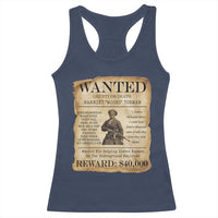 Vintage Harriet Tubman Poster Racerback Tank Top Wanted For Helping Slaves Escape - Wonder Print Shop