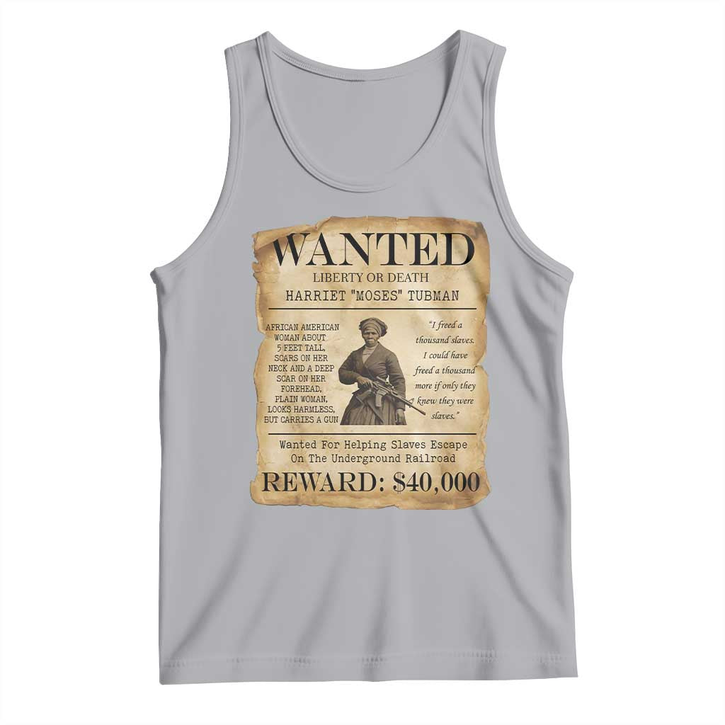 Vintage Harriet Tubman Poster Tank Top Wanted For Helping Slaves Escape - Wonder Print Shop