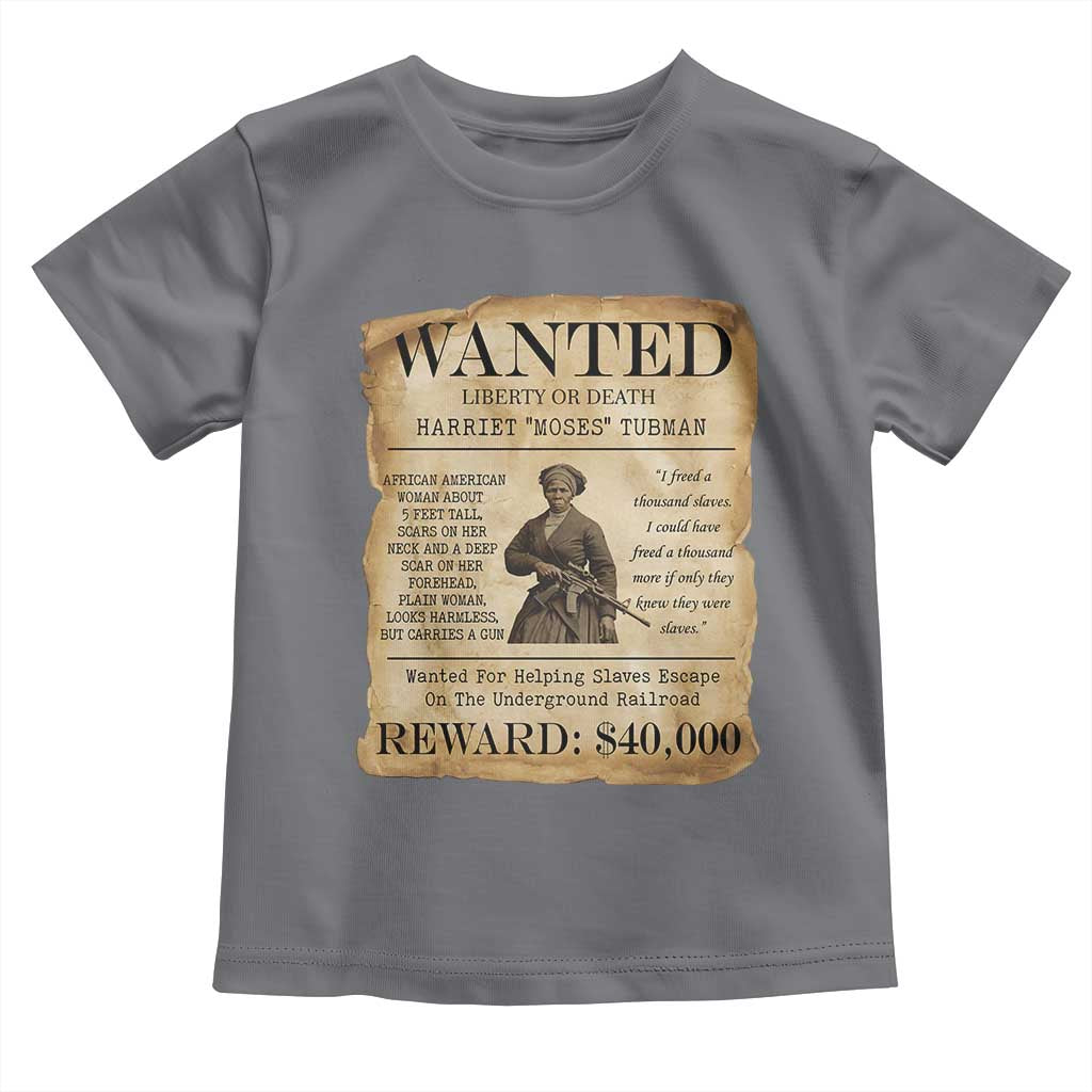 Vintage Harriet Tubman Poster Toddler T Shirt Wanted For Helping Slaves Escape - Wonder Print Shop