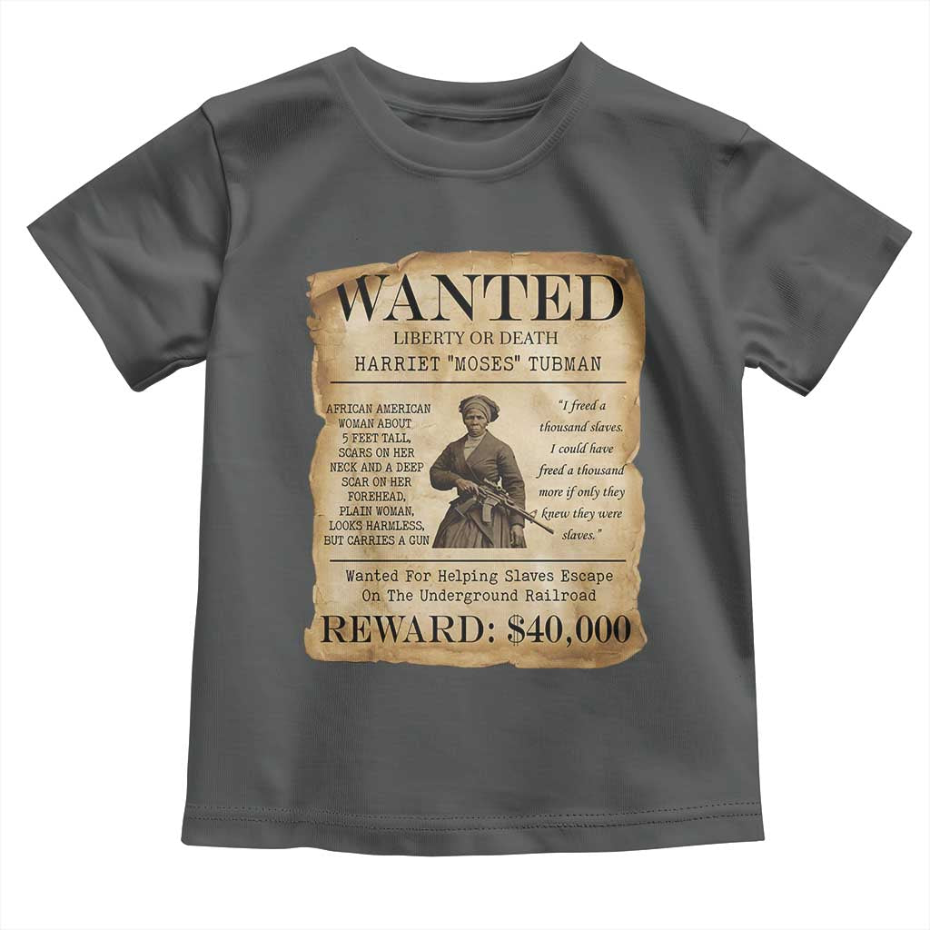 Vintage Harriet Tubman Poster Toddler T Shirt Wanted For Helping Slaves Escape - Wonder Print Shop