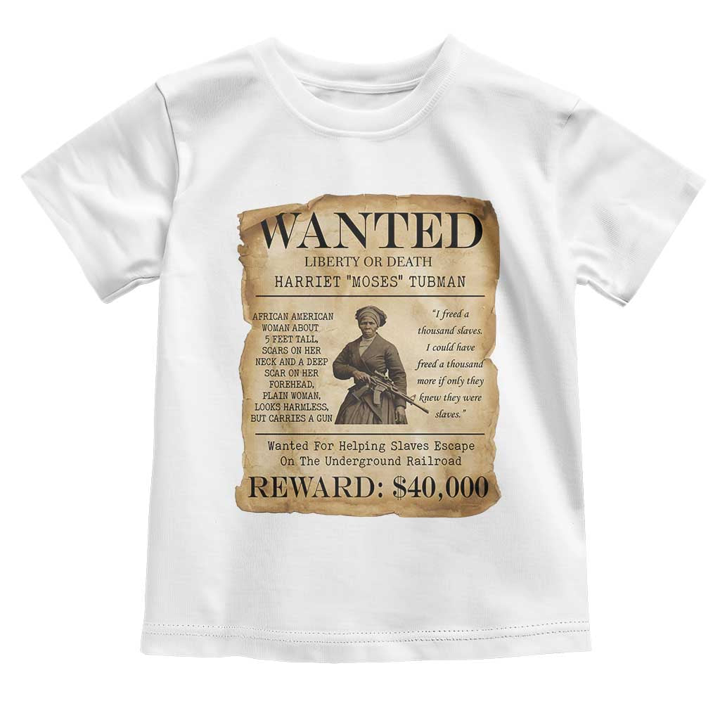 Vintage Harriet Tubman Poster Toddler T Shirt Wanted For Helping Slaves Escape - Wonder Print Shop