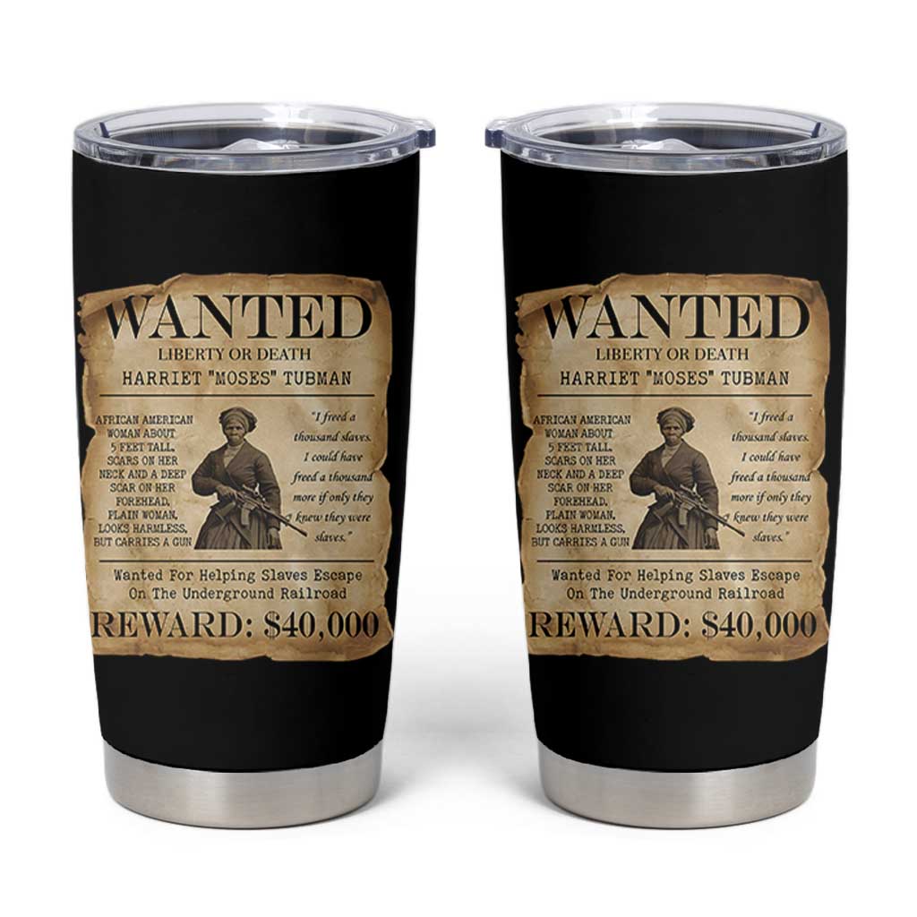 Vintage Harriet Tubman Poster Tumbler Cup Wanted For Helping Slaves Escape - Wonder Print Shop