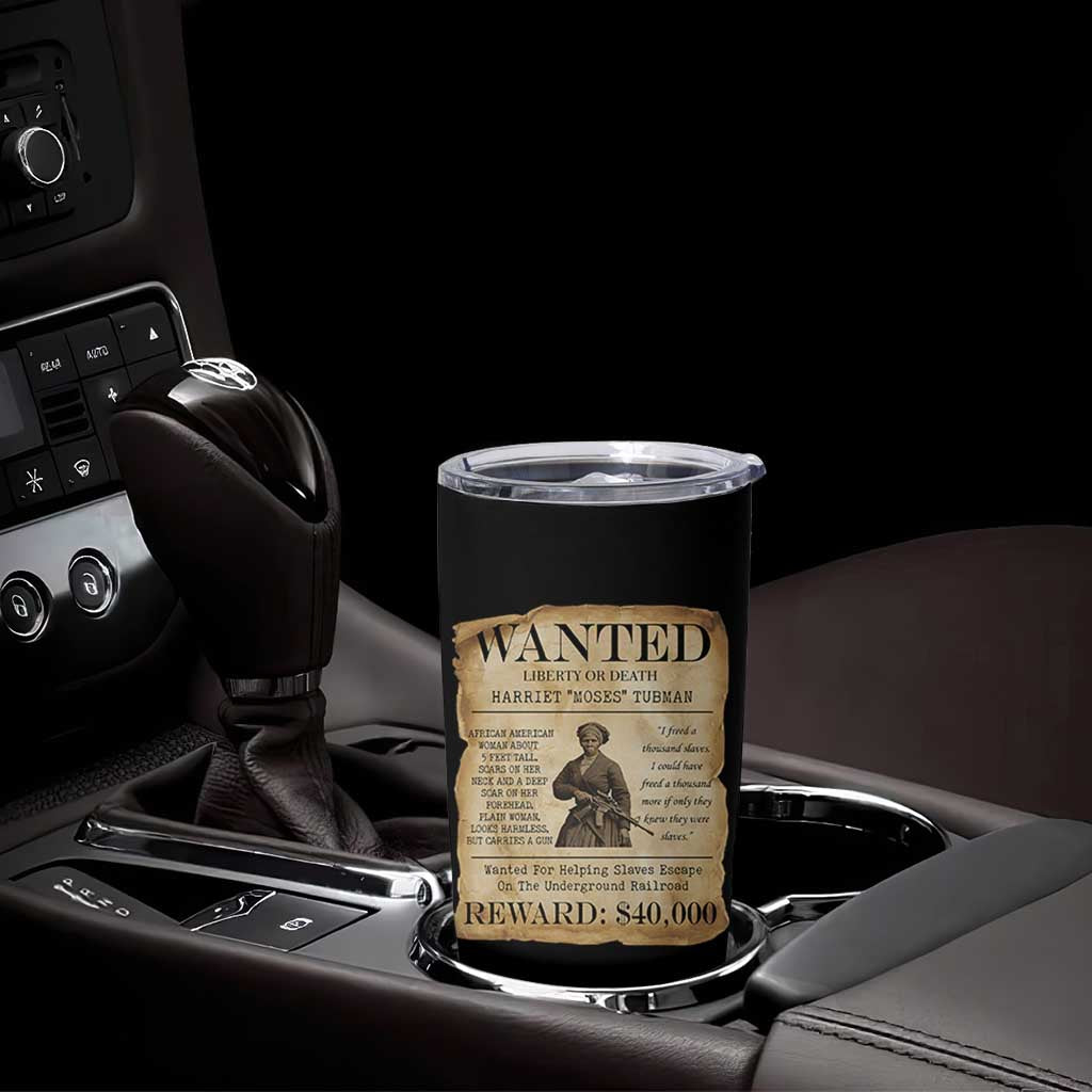 Vintage Harriet Tubman Poster Tumbler Cup Wanted For Helping Slaves Escape - Wonder Print Shop