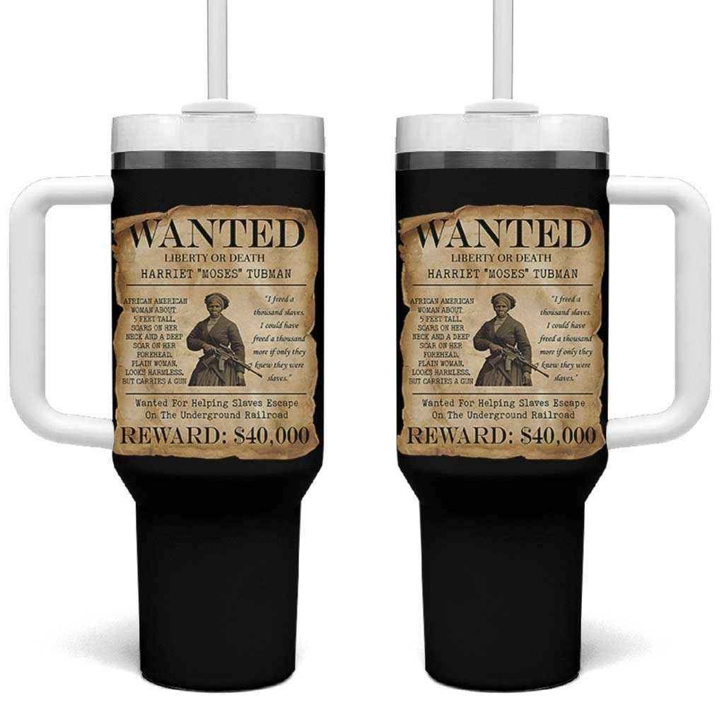 Vintage Harriet Tubman Poster Tumbler With Handle Wanted For Helping Slaves Escape - Wonder Print Shop