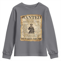 Vintage Harriet Tubman Poster Youth Sweatshirt Wanted For Helping Slaves Escape - Wonder Print Shop