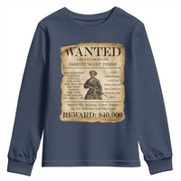 Vintage Harriet Tubman Poster Youth Sweatshirt Wanted For Helping Slaves Escape - Wonder Print Shop