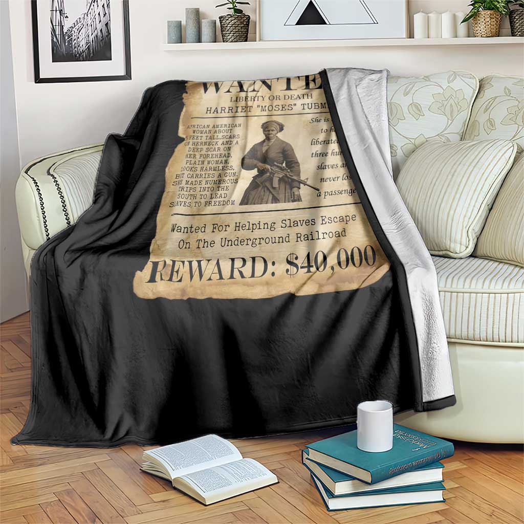 Harriet Tubman Wanted Reward Poster Throw Blanket Liberty Or Death - Wonder Print Shop