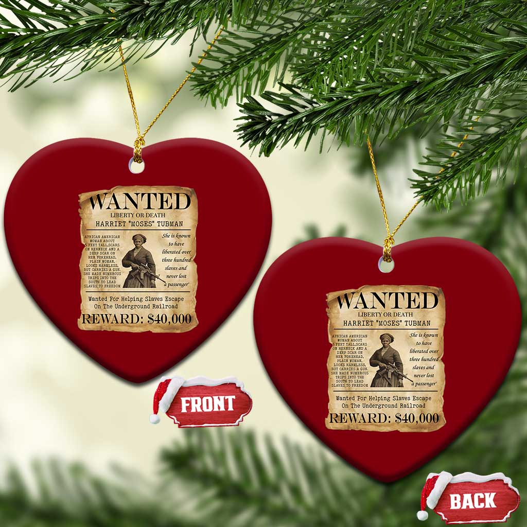 Harriet Tubman Wanted Reward Poster Ceramic Ornament Liberty Or Death - Wonder Print Shop