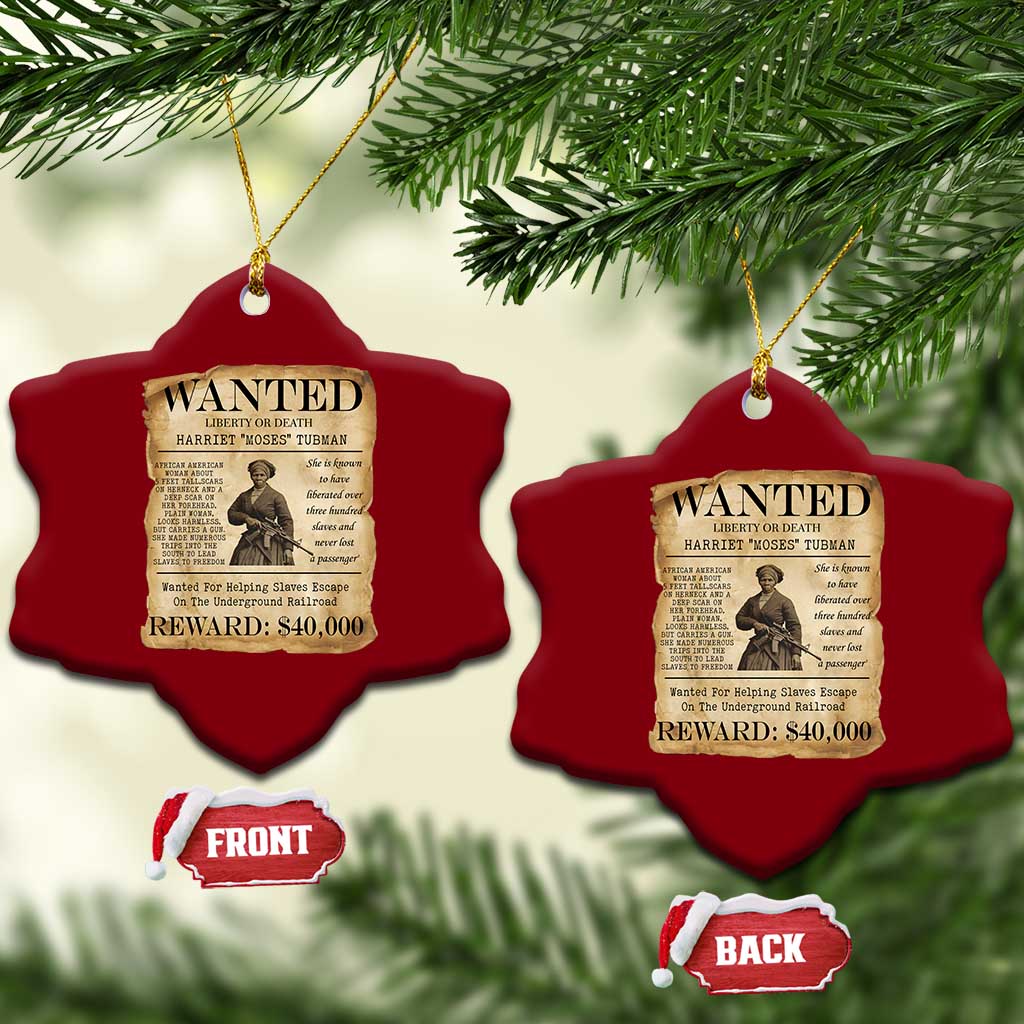 Harriet Tubman Wanted Reward Poster Ceramic Ornament Liberty Or Death - Wonder Print Shop