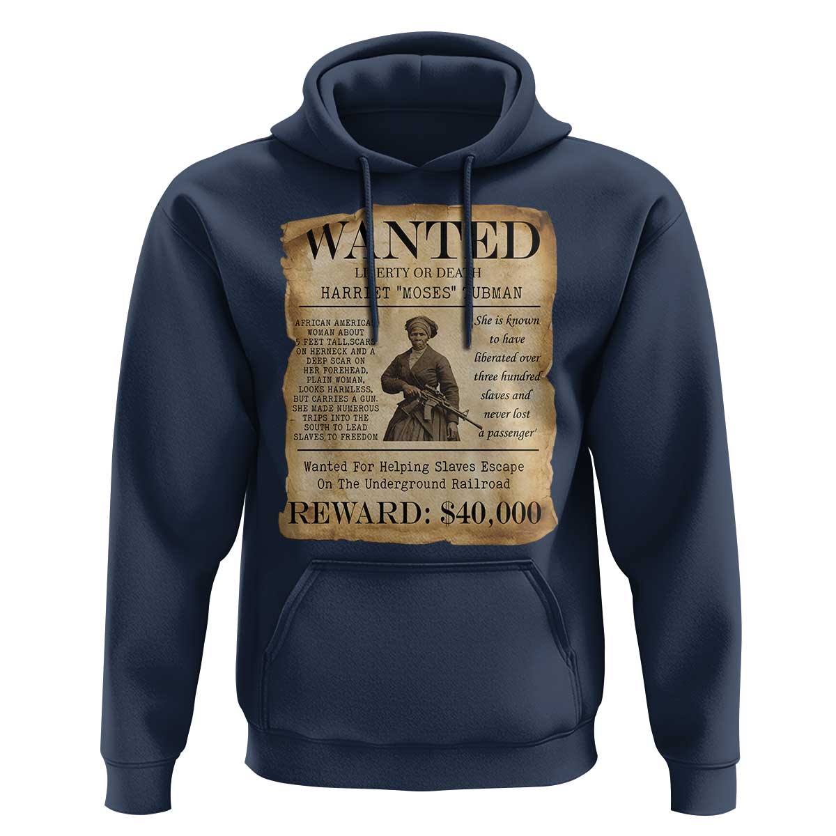 Harriet Tubman Wanted Reward Poster Hoodie Liberty Or Death - Wonder Print Shop