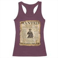 Harriet Tubman Wanted Reward Poster Racerback Tank Top Liberty Or Death - Wonder Print Shop