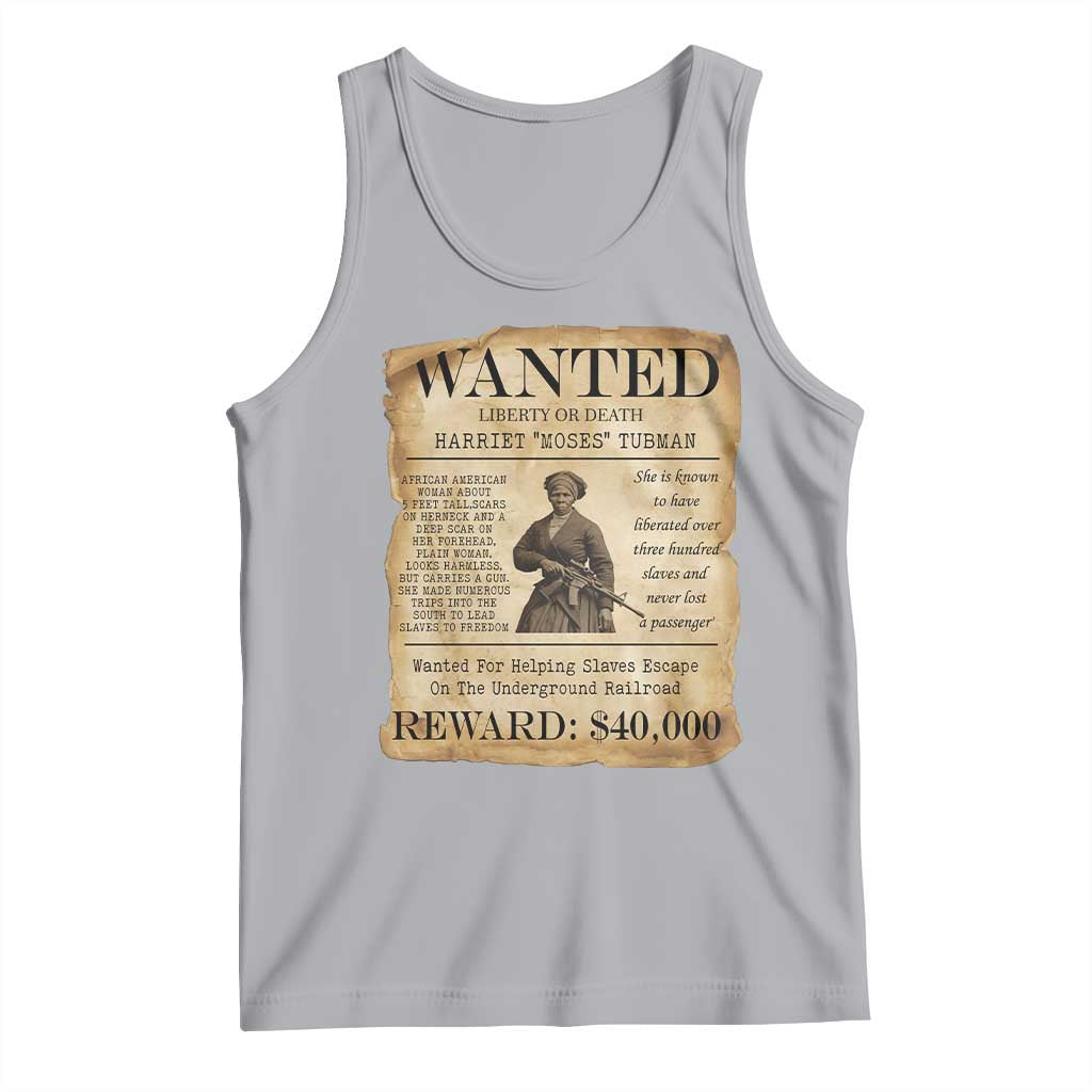 Harriet Tubman Wanted Reward Poster Tank Top Liberty Or Death - Wonder Print Shop