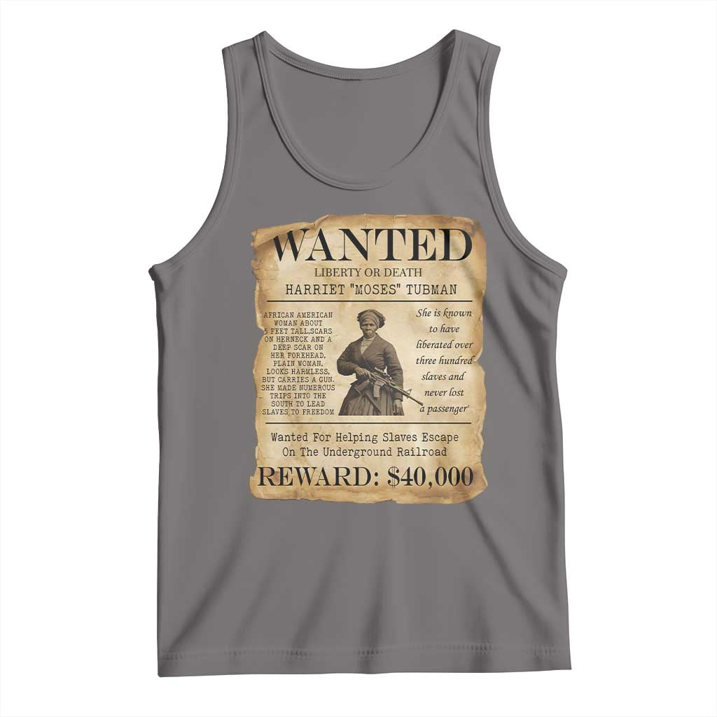 Harriet Tubman Wanted Reward Poster Tank Top Liberty Or Death - Wonder Print Shop
