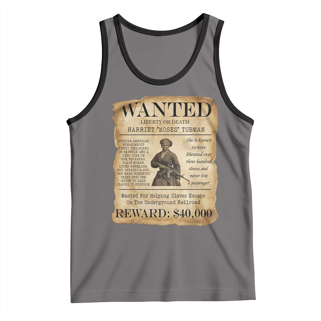 Harriet Tubman Wanted Reward Poster Tank Top Liberty Or Death - Wonder Print Shop