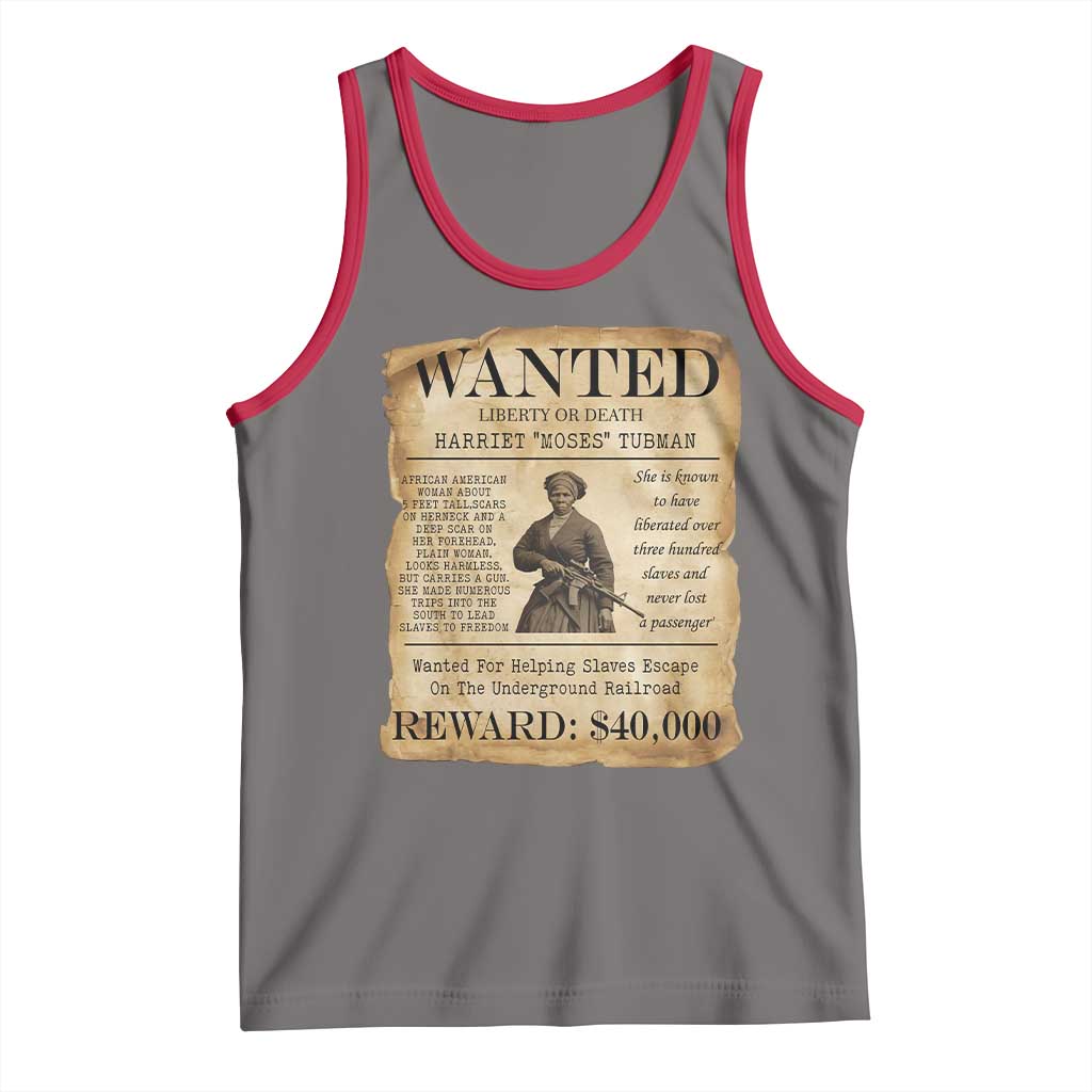 Harriet Tubman Wanted Reward Poster Tank Top Liberty Or Death - Wonder Print Shop