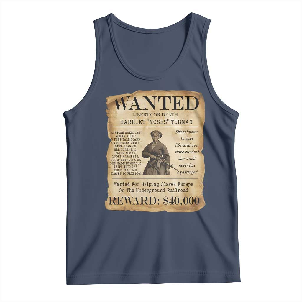 Harriet Tubman Wanted Reward Poster Tank Top Liberty Or Death - Wonder Print Shop