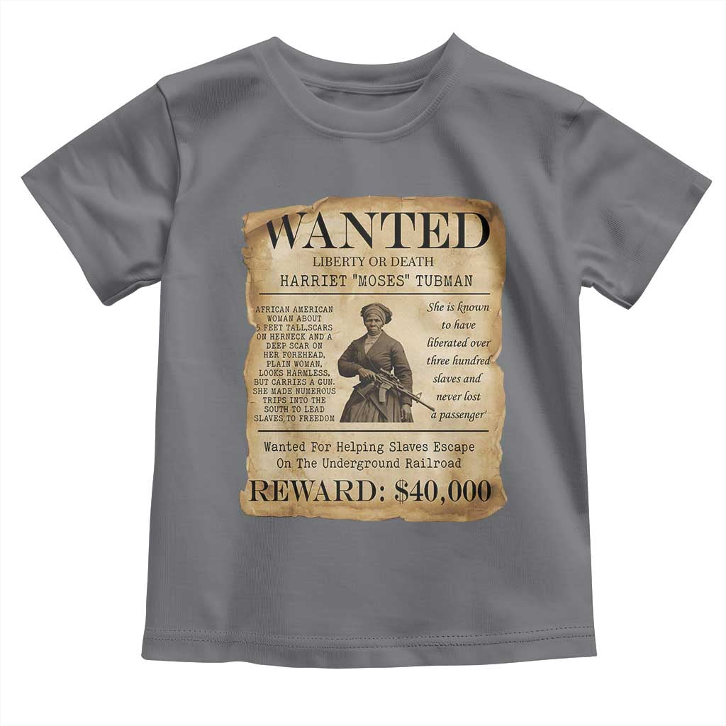 Harriet Tubman Wanted Reward Poster Toddler T Shirt Liberty Or Death - Wonder Print Shop