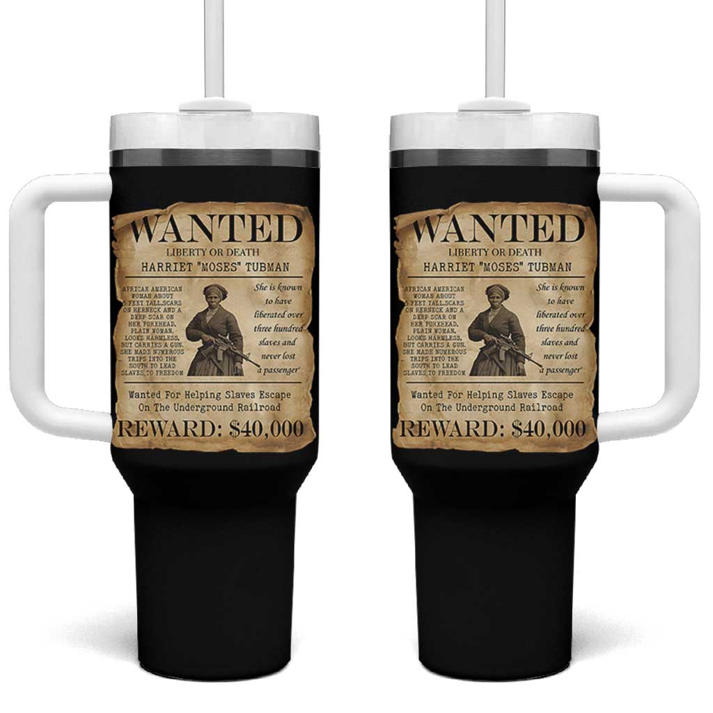 Harriet Tubman Wanted Reward Poster Tumbler With Handle Liberty Or Death - Wonder Print Shop