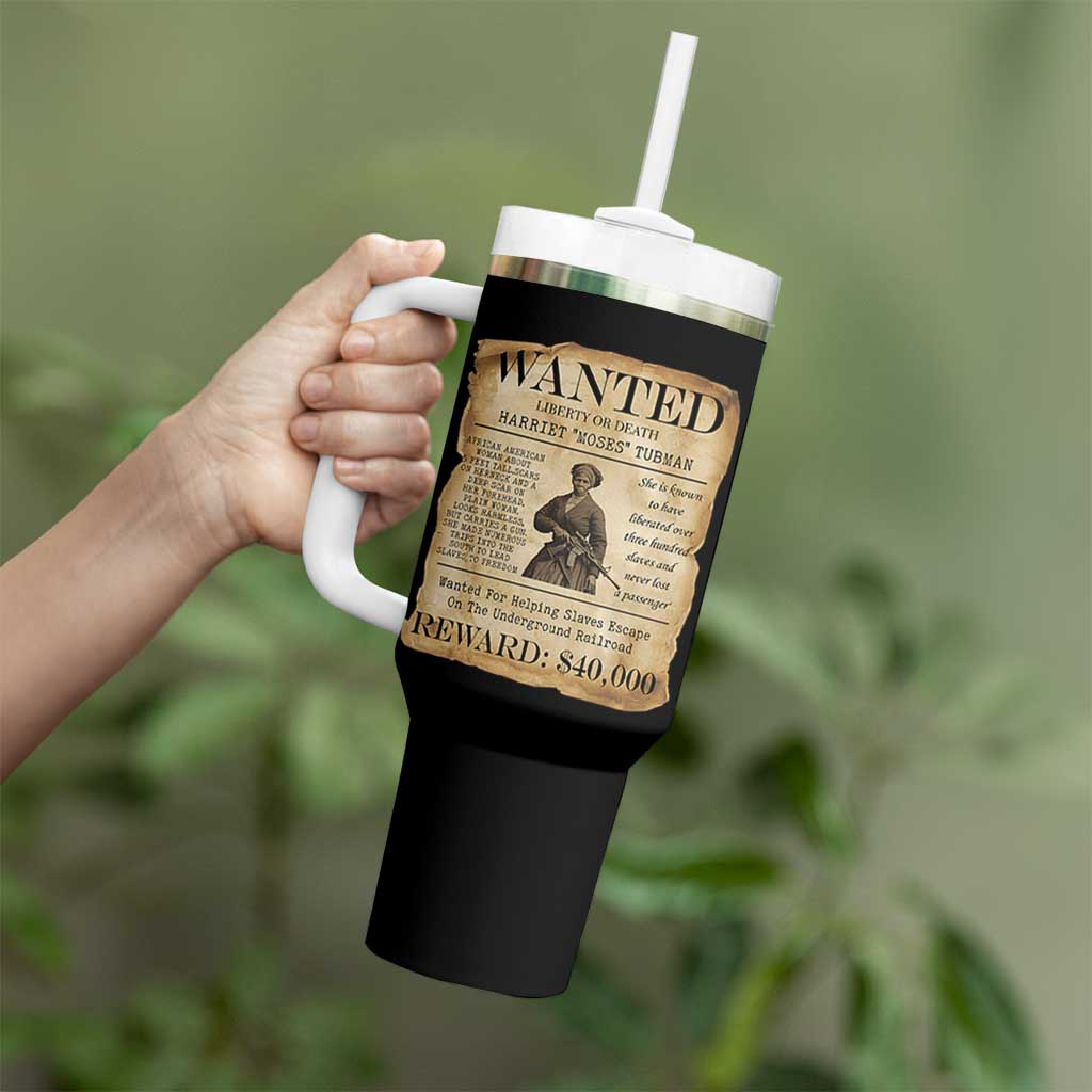 Harriet Tubman Wanted Reward Poster Tumbler With Handle Liberty Or Death - Wonder Print Shop