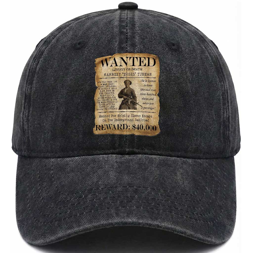 Harriet Tubman Wanted Reward Poster Washed Cotton Baseball Cap Liberty Or Death