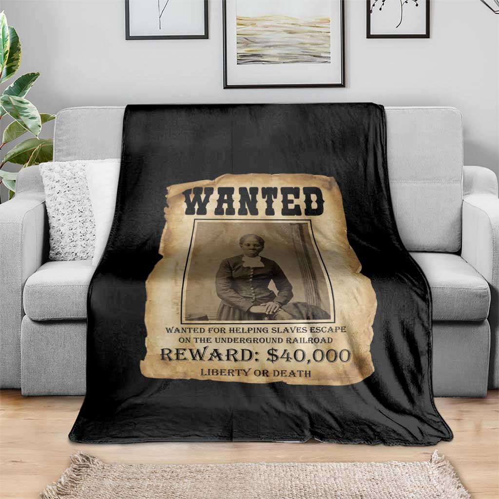 Harriet Tubman Wanted Reward Poster Throw Blanket Freedom Or Death - Wonder Print Shop