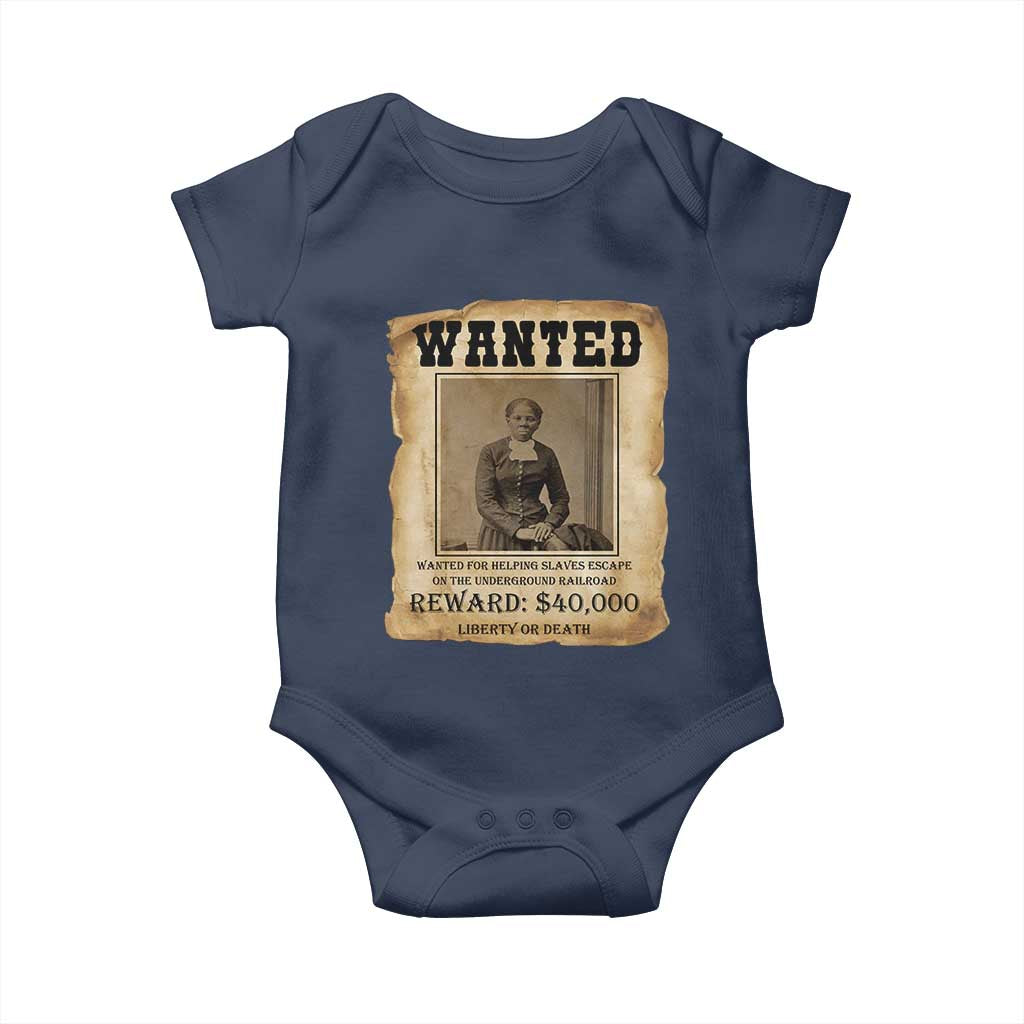 Harriet Tubman Wanted Reward Poster Baby Onesie Freedom Or Death - Wonder Print Shop