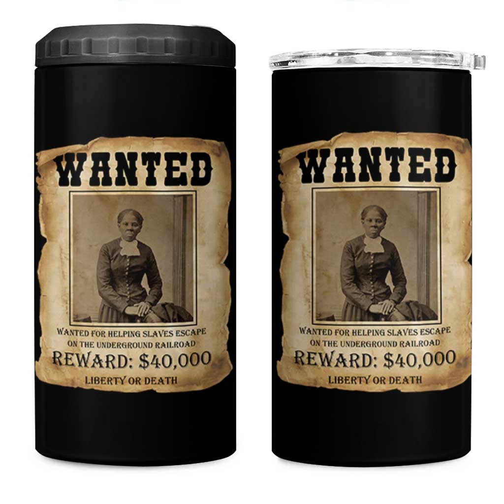 Harriet Tubman Wanted Reward Poster 4 in 1 Can Cooler Tumbler Freedom Or Death - Wonder Print Shop