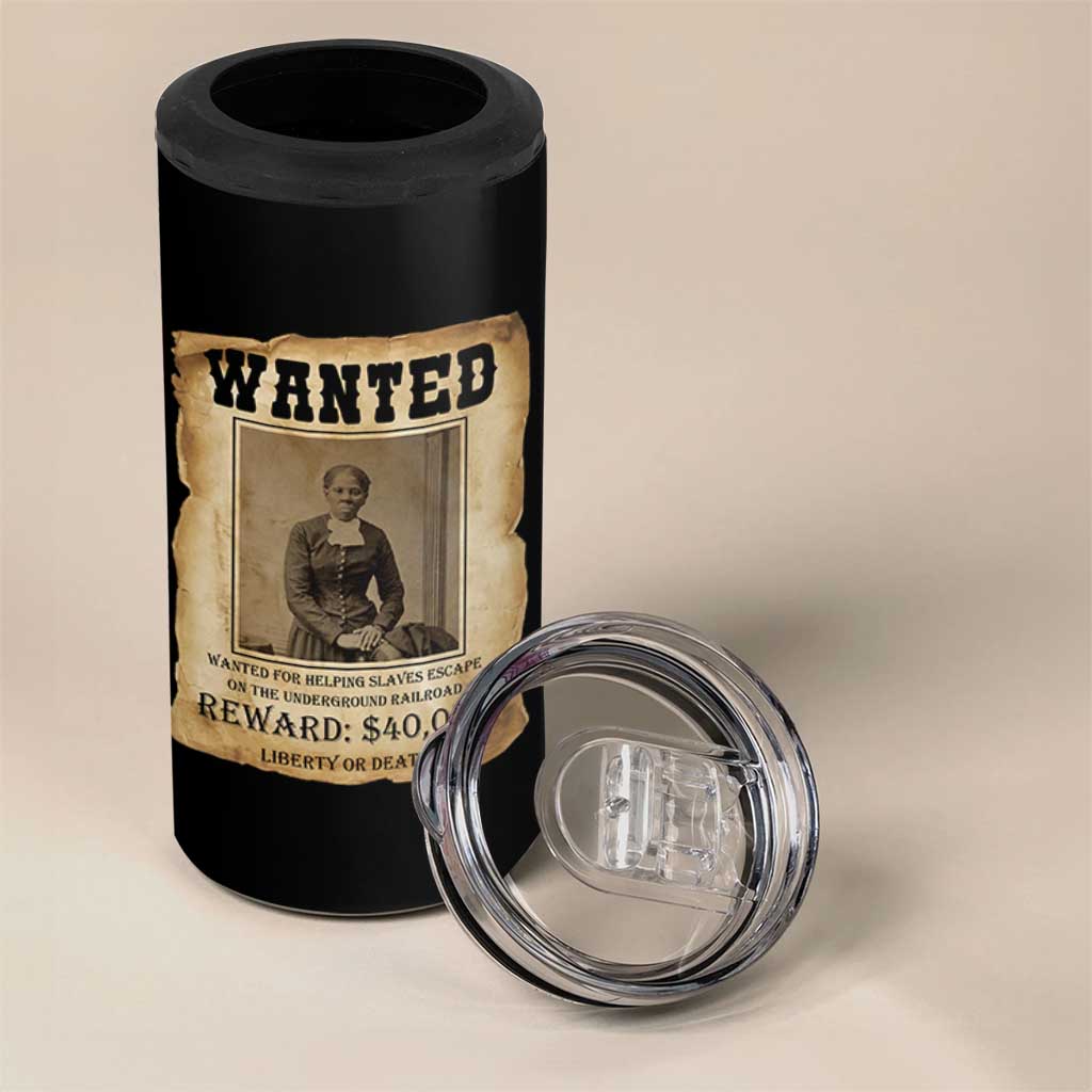 Harriet Tubman Wanted Reward Poster 4 in 1 Can Cooler Tumbler Freedom Or Death - Wonder Print Shop
