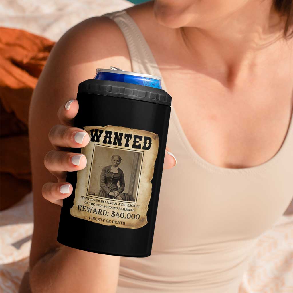 Harriet Tubman Wanted Reward Poster 4 in 1 Can Cooler Tumbler Freedom Or Death - Wonder Print Shop