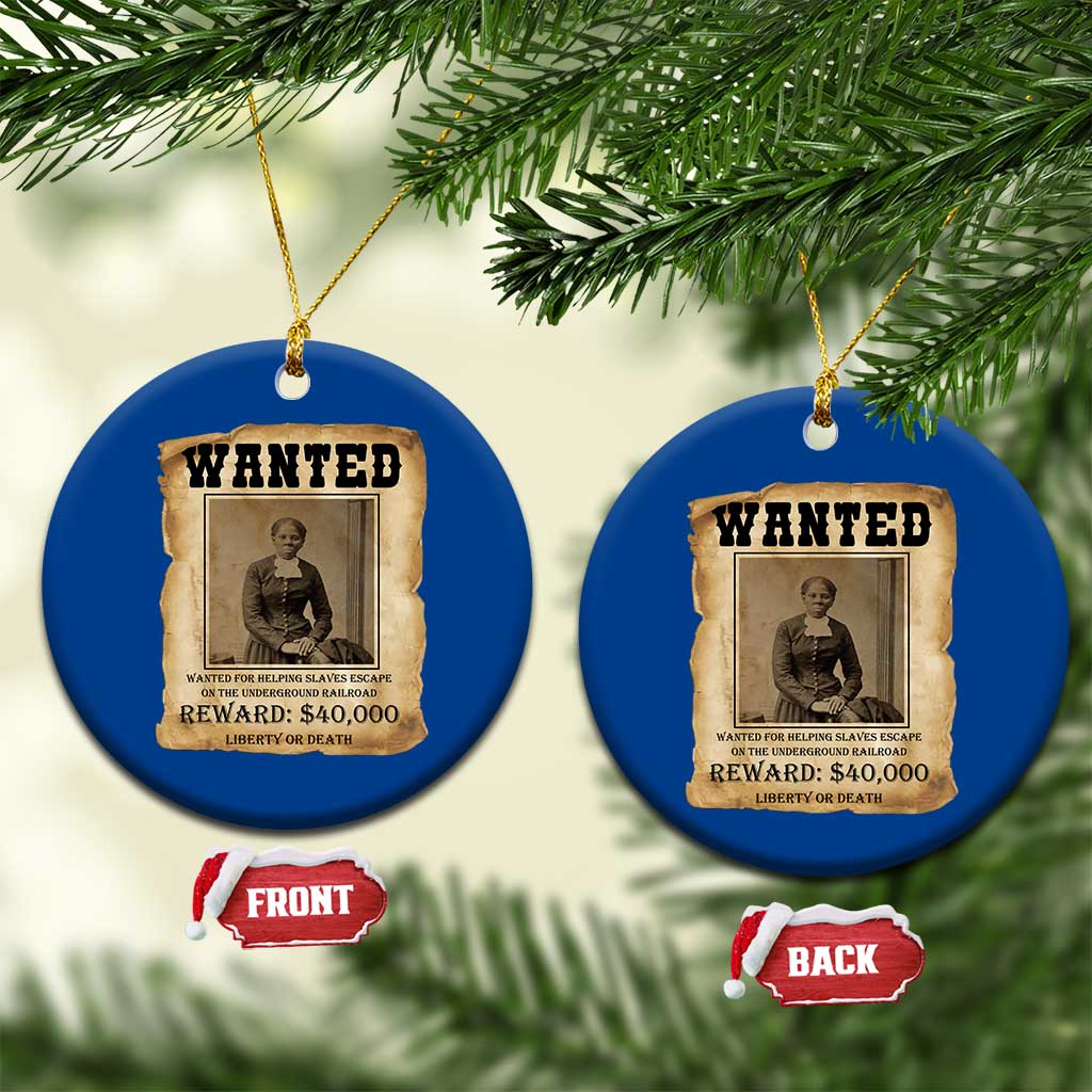 Harriet Tubman Wanted Reward Poster Ceramic Ornament Freedom Or Death - Wonder Print Shop