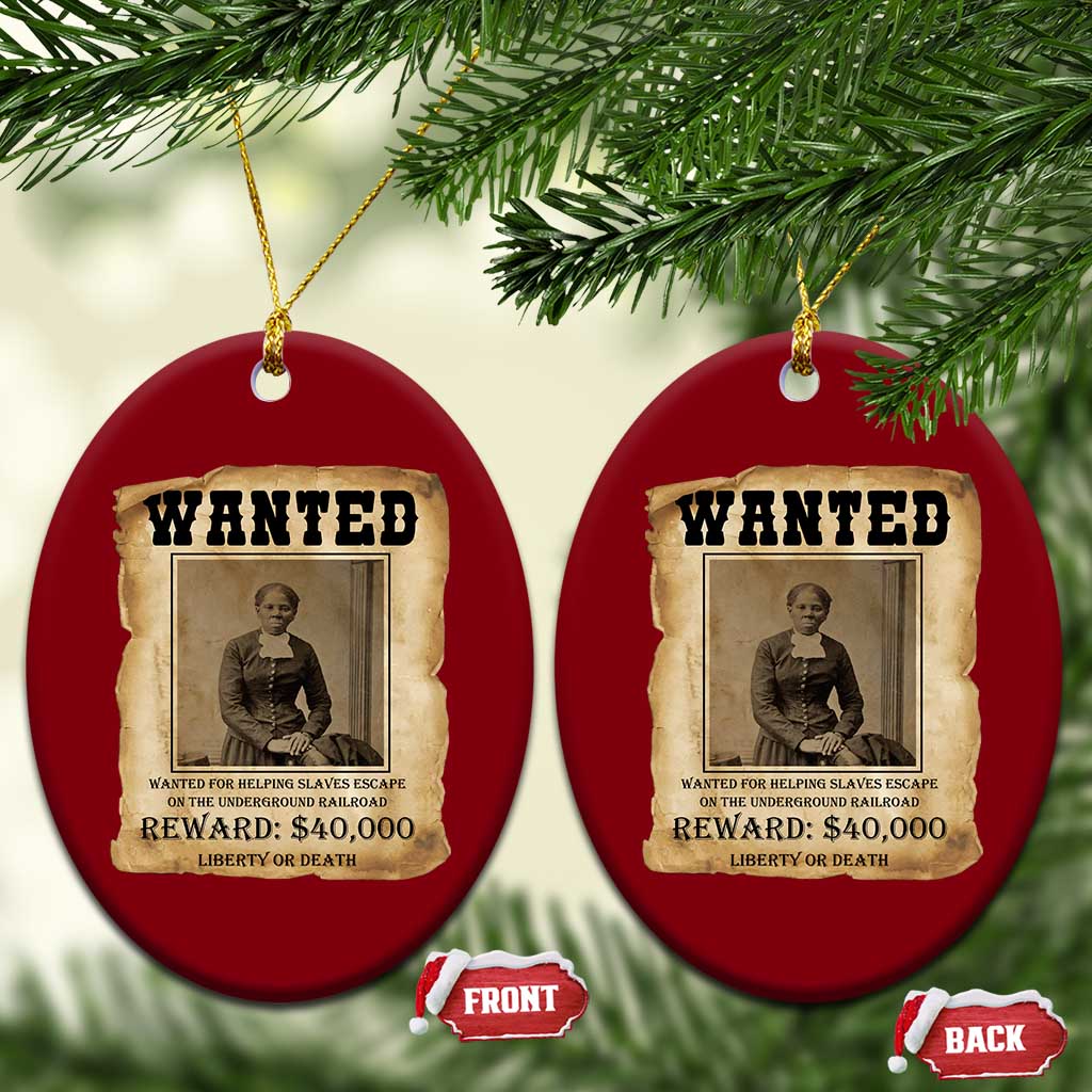 Harriet Tubman Wanted Reward Poster Ceramic Ornament Freedom Or Death - Wonder Print Shop