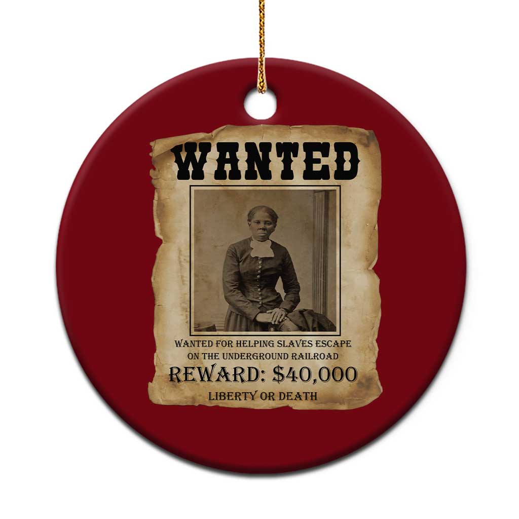 Harriet Tubman Wanted Reward Poster Ceramic Ornament Freedom Or Death - Wonder Print Shop
