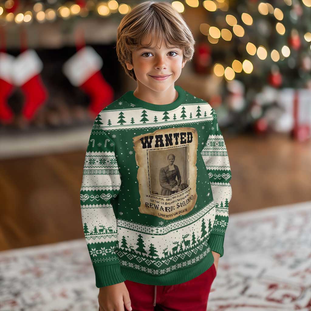 Harriet Tubman Wanted Reward Poster Ugly Christmas Sweater Freedom Or Death - Wonder Print Shop