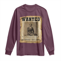 Harriet Tubman Wanted Reward Poster Long Sleeve Shirt Freedom Or Death - Wonder Print Shop