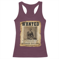 Harriet Tubman Wanted Reward Poster Racerback Tank Top Freedom Or Death - Wonder Print Shop