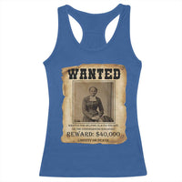 Harriet Tubman Wanted Reward Poster Racerback Tank Top Freedom Or Death - Wonder Print Shop