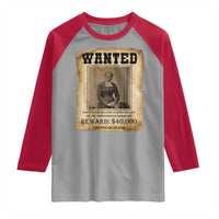Harriet Tubman Wanted Reward Poster Raglan Shirt Freedom Or Death - Wonder Print Shop