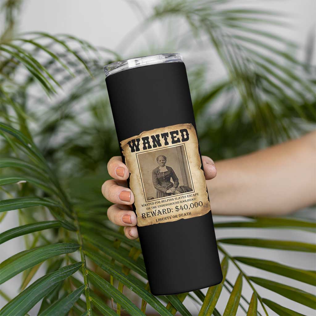 Harriet Tubman Wanted Reward Poster Skinny Tumbler Freedom Or Death - Wonder Print Shop